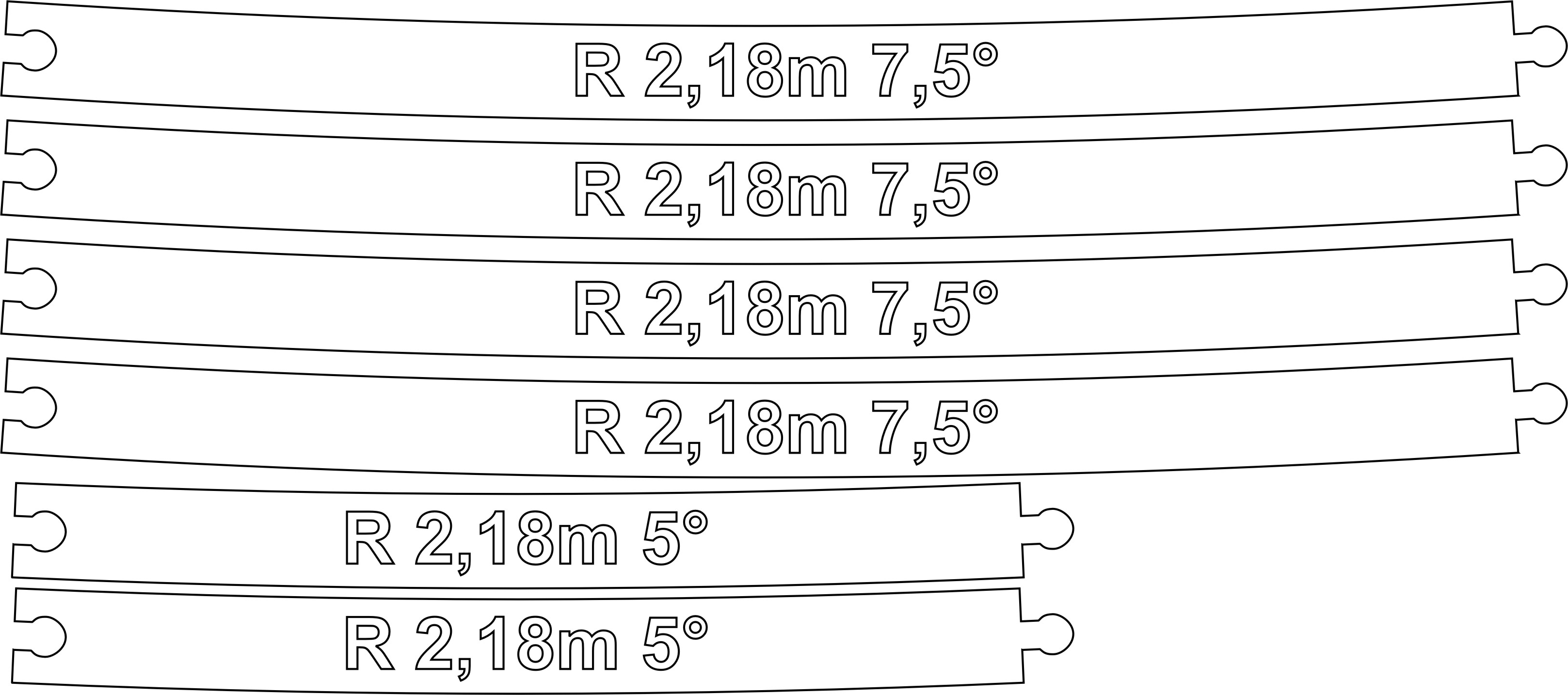 Radius Schablonen 2,18 m